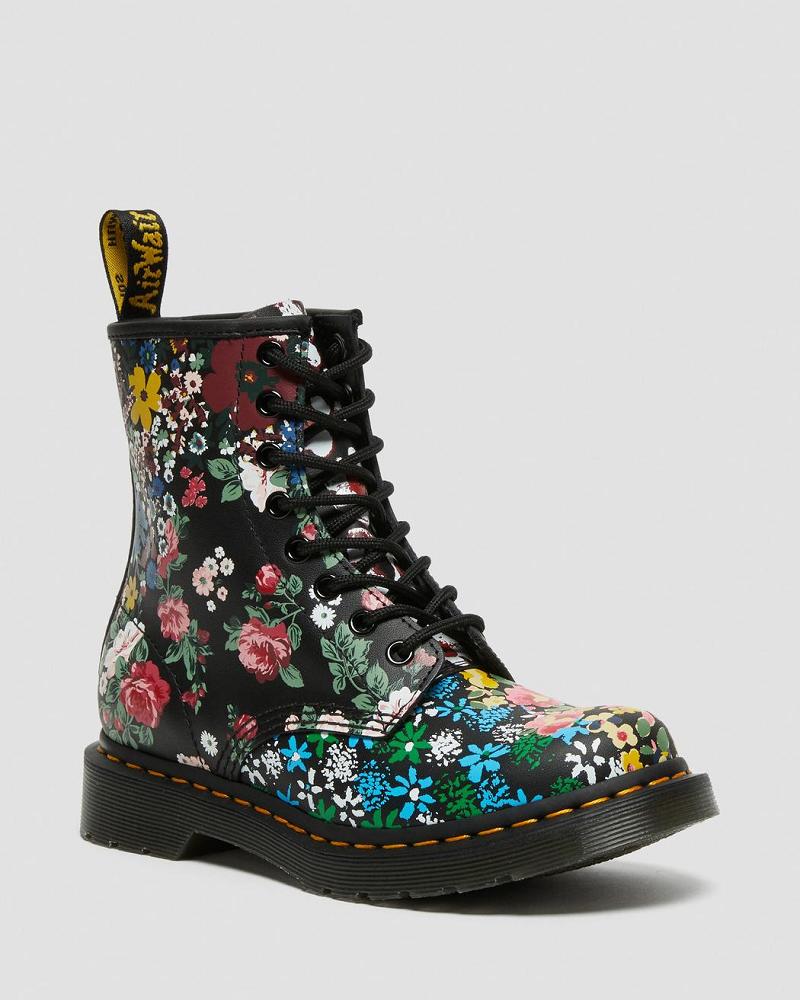 Dr Martens 1460 Pascal Floral Mash Up Leren Veterlaarzen Dames Wit | NL 58UZG